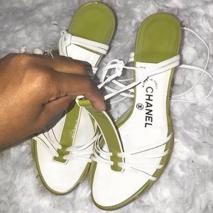 Authentic Chanel Lace Up Heels